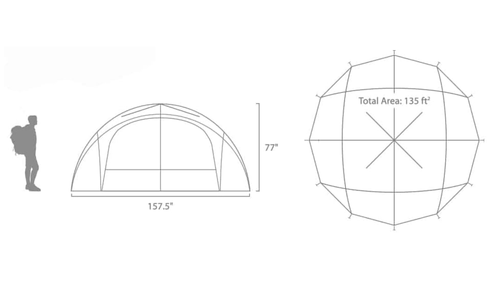 LiteFighter Dragoon Expeditionary Tent, Delta Green 499, 157.5in x 157.5in x 77in, DG5100-GRN