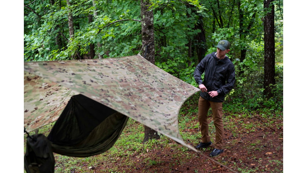 LiteFighter Gear Recondo 1 Jungle Hammock System W/ Rain Tarp, Delta Green 499, 104in x 55in, RC1100-OCP