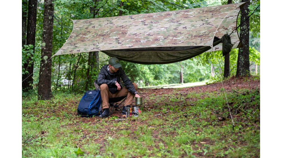 LiteFighter Gear Recondo 1 Jungle Hammock System W/ Rain Tarp, Delta Green 499, 104in x 55in, RC1100-OCP