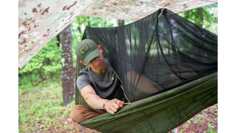 LiteFighter Gear Recondo 1 Jungle Hammock System W/ Rain Tarp, Delta Green 499, 104in x 55in, RC1100-OCP