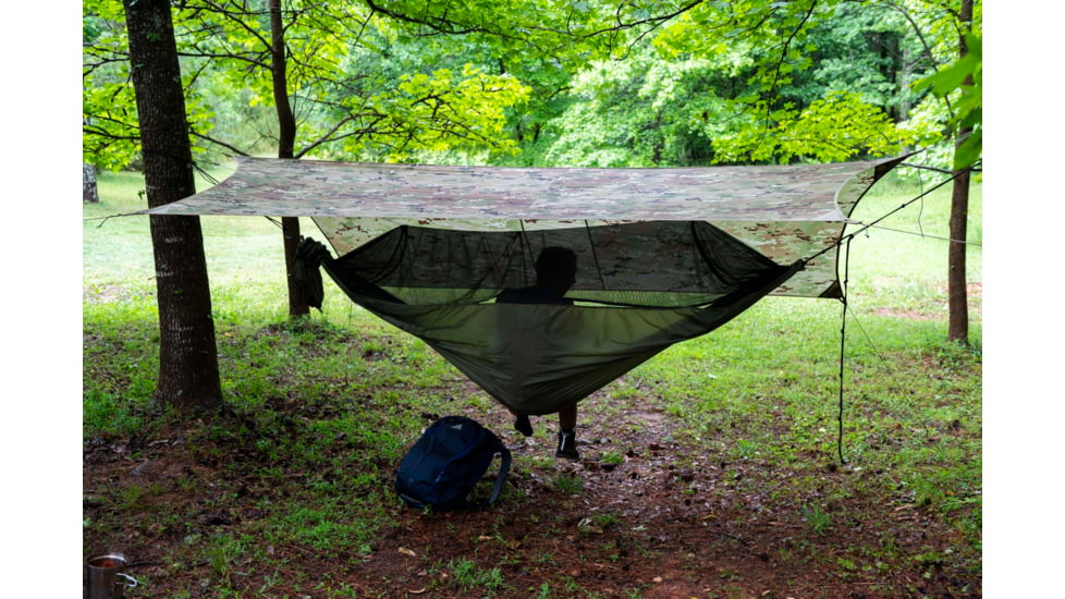 LiteFighter Gear Recondo 1 Jungle Hammock System W/ Rain Tarp, Delta Green 499, 104in x 55in, RC1100-OCP