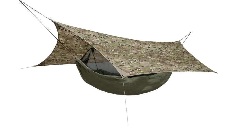 LiteFighter Gear Recondo 1 Jungle Hammock System W/ Rain Tarp, Delta Green 499, 104in x 55in, RC1100-OCP