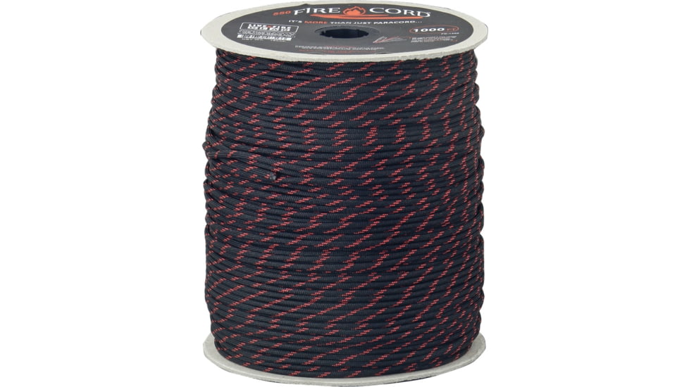Live Fire 1000ft Nylon Waterproof FireCord, Red Line, FC-THINREDLINE1000