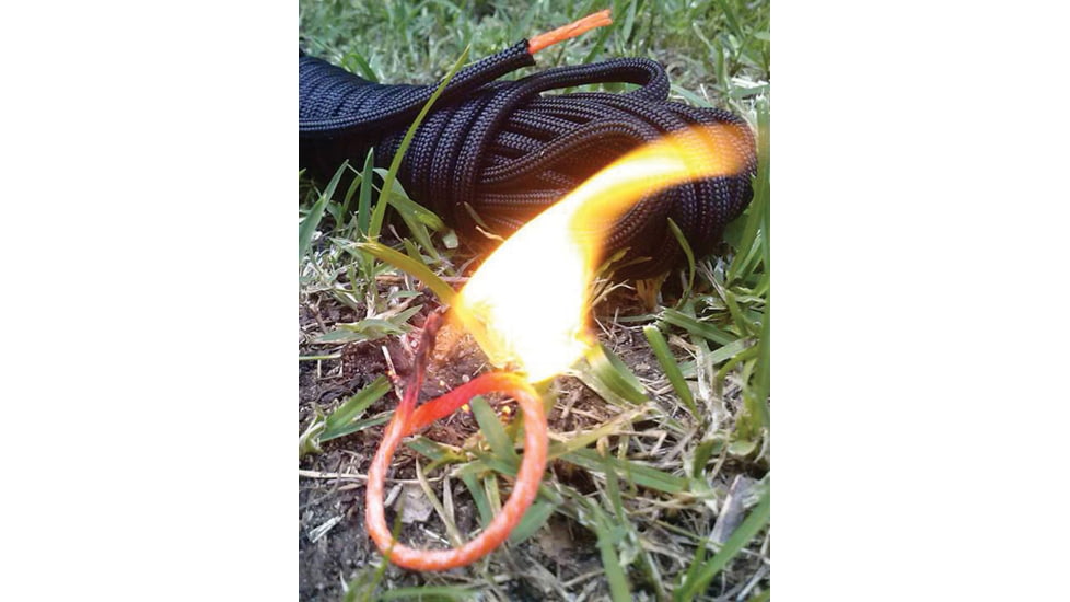 Live Fire 25 ft Nylon Watreproof FireCord, Black, FC-BLACK25