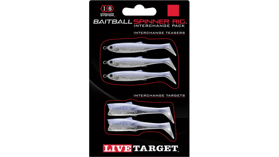 Live Target BaitBall Spinner Rig Interchange Pack, Crystal Mylar, Large, SRIP03LG149