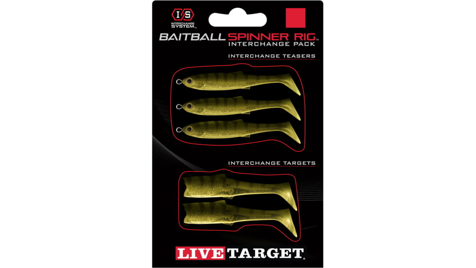 Live Target BaitBall Spinner Rig Interchange Pack, Gold Perch, Medium, SRIP02MD152
