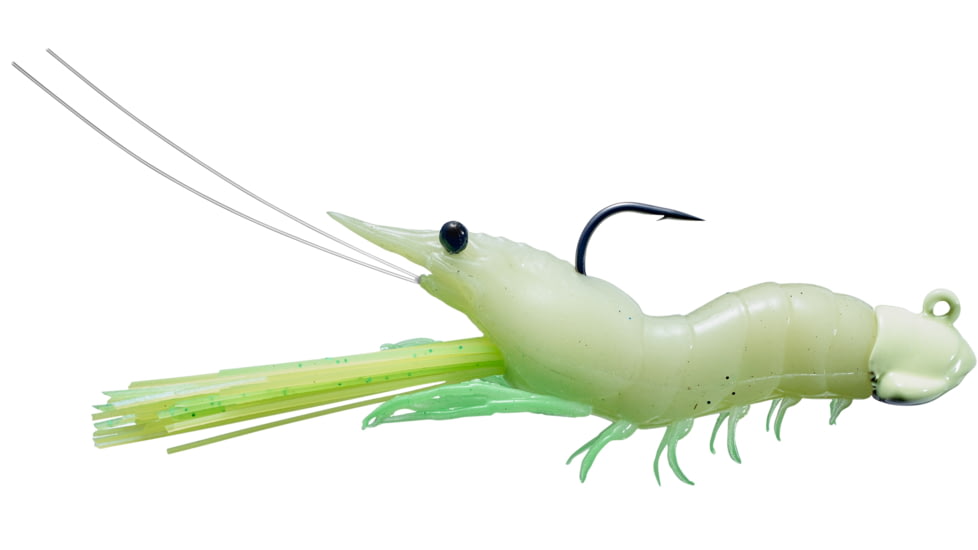 Live Target Fleeing Shrimp Soft Plastic Jig, Glow, 1/4oz, 2 3/4 in, SSJ70SK913