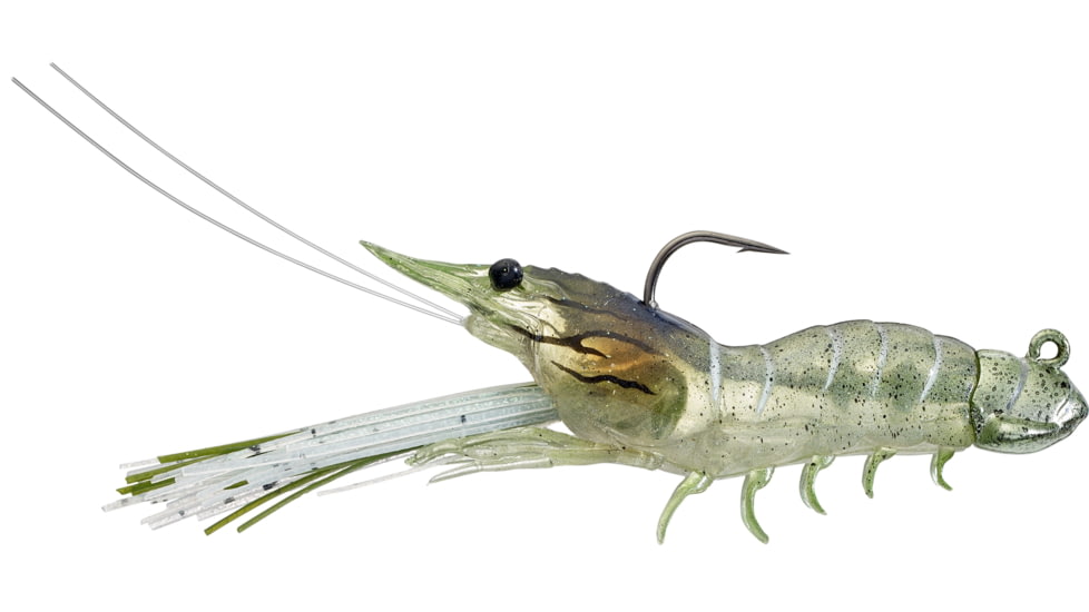 Live Target Fleeing Shrimp Soft Plastic Jig, Grass Shrimp, 3/8oz, 3 1/2 in, SSJ85SK918