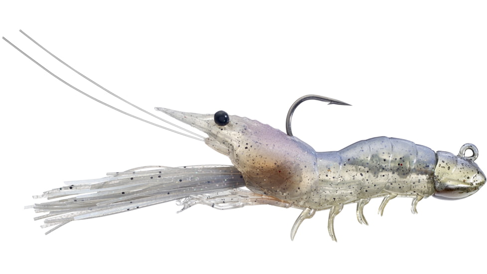 Live Target Fleeing Shrimp Soft Plastic Jig, White Shrimp, 3/8oz, 3 1/2 in, SSJ85SK912