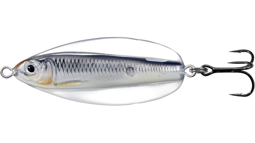 Live Target LiveTarget Erratic Shiner - Casting Spoon, 2 1/4in, 3/8oz, Glow/Black, ESS55SK211