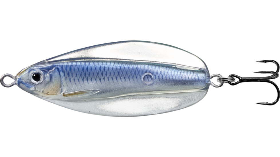 Live Target LiveTarget Erratic Shiner - Casting Spoon, 2 1/4in, 3/8oz, Silver/Blue, ESS55SK201