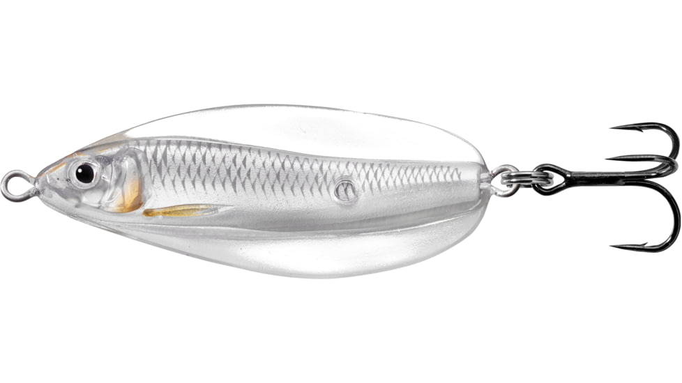 Live Target LiveTarget Erratic Shiner - Casting Spoon, 2 1/4in, 3/8oz, Silver/Pearl, ESS55SK134