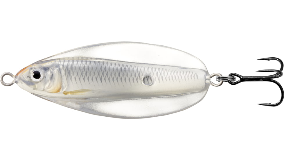 Live Target LiveTarget Erratic Shiner - Casting Spoon, 2 3/4in, 3/4oz, Glow/Pearl, ESS70SK224