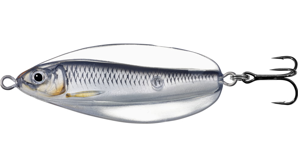 Live Target LiveTarget Erratic Shiner - Casting Spoon, 2 3/4in, 3/4oz, Silver/Black, ESS70SK202