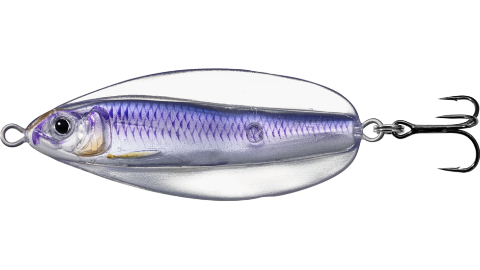 Live Target LiveTarget Erratic Shiner - Casting Spoon, 2 3/4in, 3/4oz, Silver/Violet, ESS70SK718