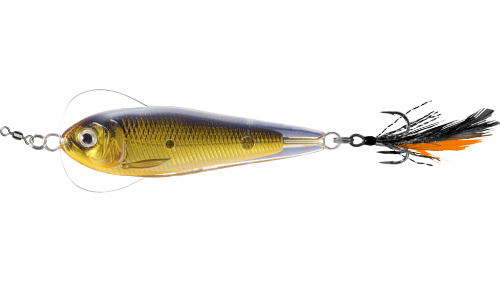 Live Target LiveTarget Flutter Shad-Jigging Spoon, 2 1/2in, 3/4oz, Gold/Black, FSJ60SK208