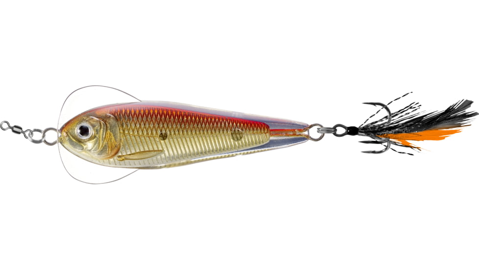 Live Target LiveTarget Flutter Shad-Jigging Spoon, 2 1/2in, 3/4oz, Gold/Red, FSJ60SK223