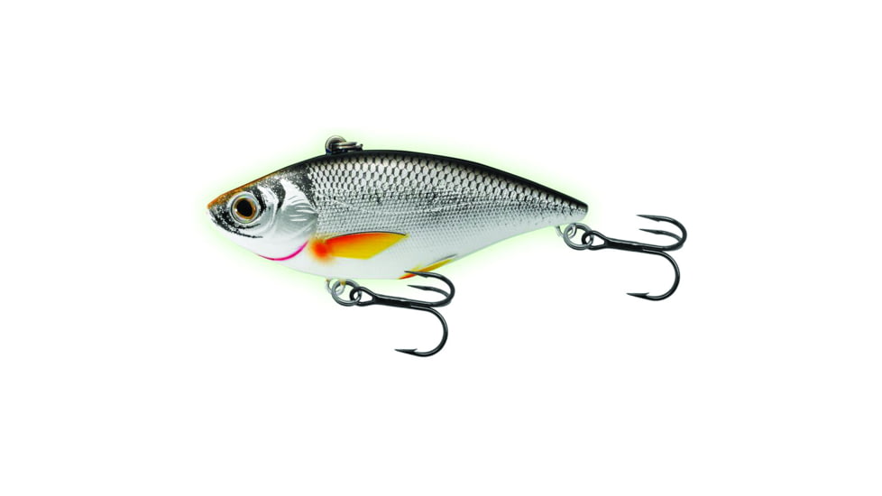 Live Target Livetarget Golden Shiner Lipless Rattlebait, Sinking, Glow/Black, 2 7/8in, 1/2oz, #6 Hook, GS70SK211