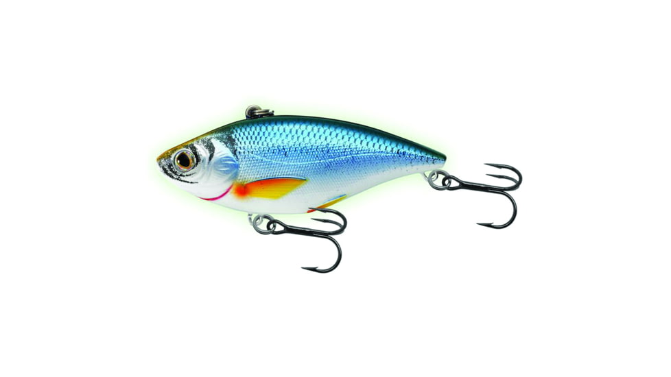 Live Target Livetarget Golden Shiner Lipless Rattlebait, Sinking, Glow/Blue, 2 7/8in, 1/2oz, #6 Hook, GS70SK210