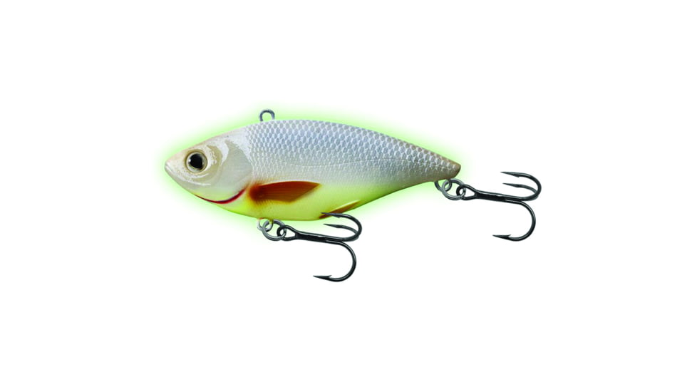 Live Target Livetarget Golden Shiner Lipless Rattlebait, Sinking, Glow/White, 2 7/8in, 1/2oz, #6 Hook, GS70SK213