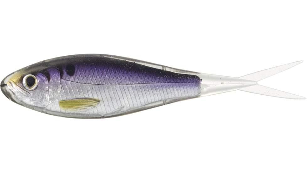 Live Target Skip Shad Soft Jerkbaits, 10, 3.5in, Silver/Purple, SSD90S207