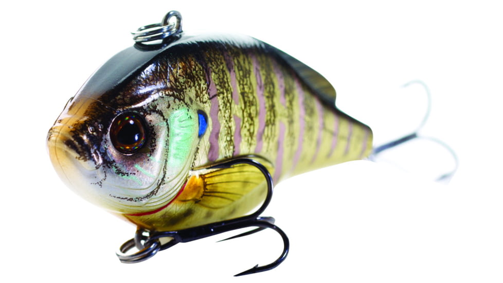 Live Target Livetarget Sunfish Bluegill Medium Sink Lipless Rattlebait, Sinking, Metallic/Gloss, 2 3/16in, 1/4oz, #6 #8 Hooks, BGV55SK102