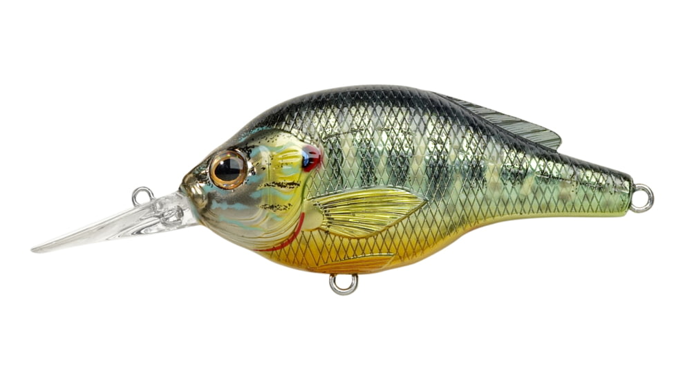 Live Target LiveTarget Sunfish Pumpkinseed Shallow Dive Flat-Side Crankbait, 3'-4', 2 3/4in, 4 Hooks, 1/2 oz, Metallic/Gloss, PS70S102