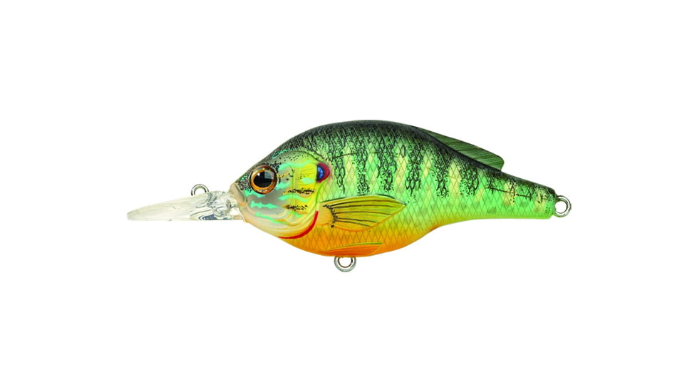 Live Target LiveTarget Sunfish Pumpkinseed Shallow Dive Flat-Side Crankbait, 3'-4', 2 3/4in, 4 Hooks, 1/2 oz, Natural/Matte, PS70S100