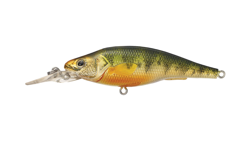 Live Target LiveTarget Yellow Perch Medium Dive Crankbait, 3'-5, 2.87in, 6 Hooks, 3/8 oz, Florescent/Matte, YP73M106