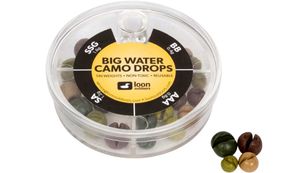 Loon Drop Tin Shot Assortments, 4 Division, Big Water, Black, Skinny Water, F7130