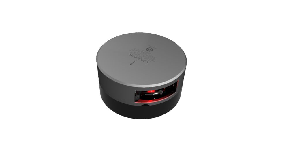 Lopolight Red Port Sidelight - 2nm/112.5 - Silver Housing - Single - Horizontal Mount 75954