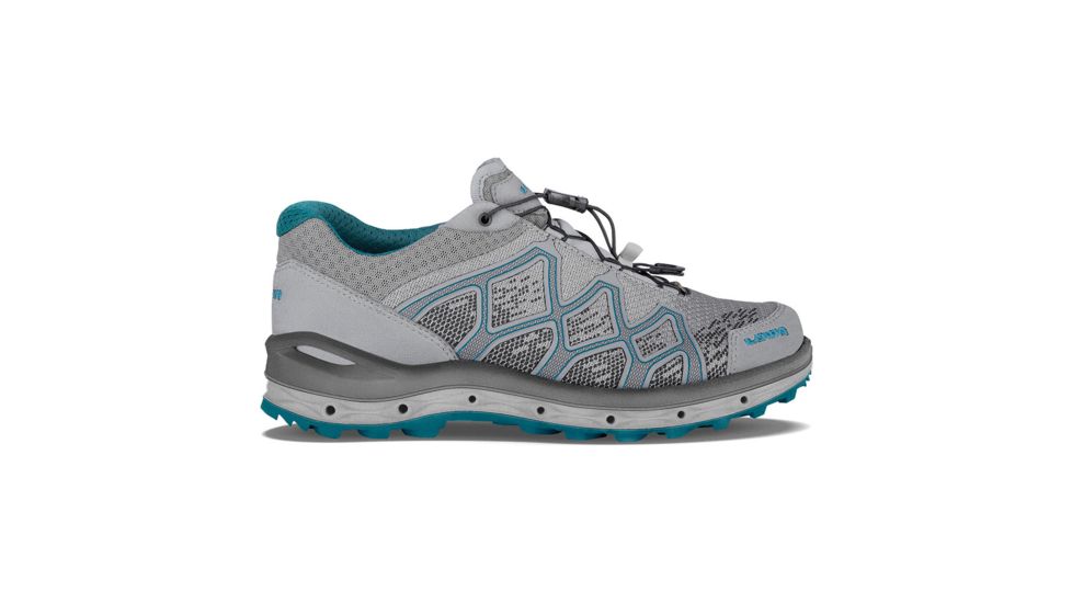 Lowa Aerox GTX Lo Surround Hiking Shoes - Women's, Light Gray/Petrol, Medium, 7, 3206259374-LGYPET-MD-7