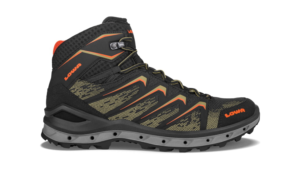Lowa Aerox GTX Mid Surround Hiking Shoe - Mens, Black/Olive, 14, Medium, 3106079948-BLKOLV-M140