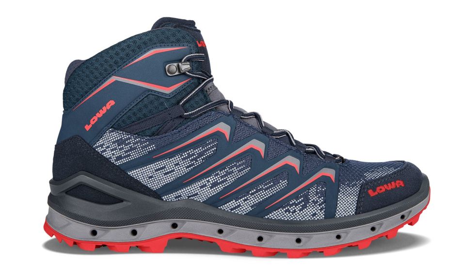 Lowa Aerox GTX Mid Surround Hiking Shoe - Mens, Navy/Red, 9, Medium, 3106076941-NAVRED-M090