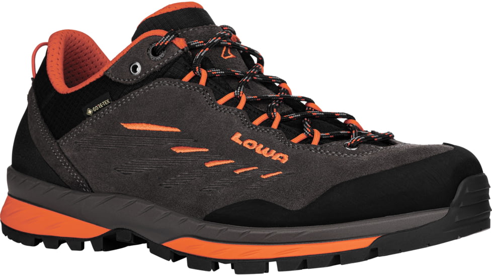 Lowa Delago GTX Lo Hiking Boots - Mens, Anthracite/Flame, Size 7.5, 2100977935-Anth/Flame-7.5