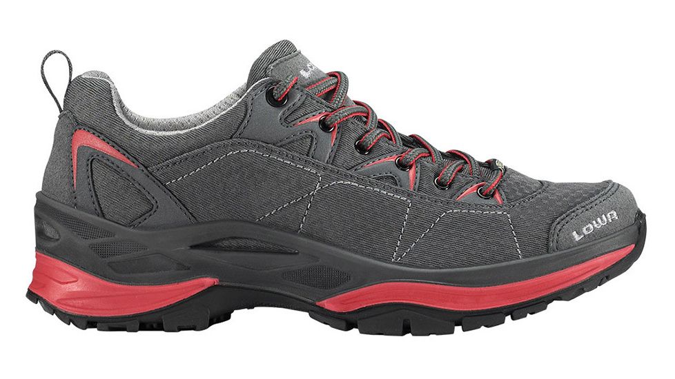 Lowa Ferrox GTX Lo Hiking Shoe - Women's, Asphalt/Red-Medium-6.5, 840054282515
