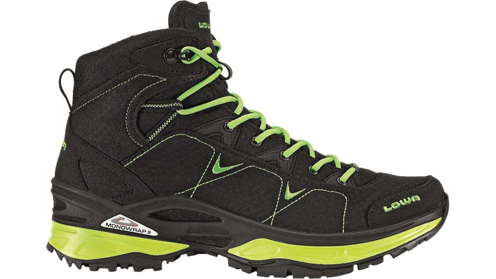 Lowa Ferrox GTX Mid Hiking Boot - Men's-Black/Lime-Medium-9