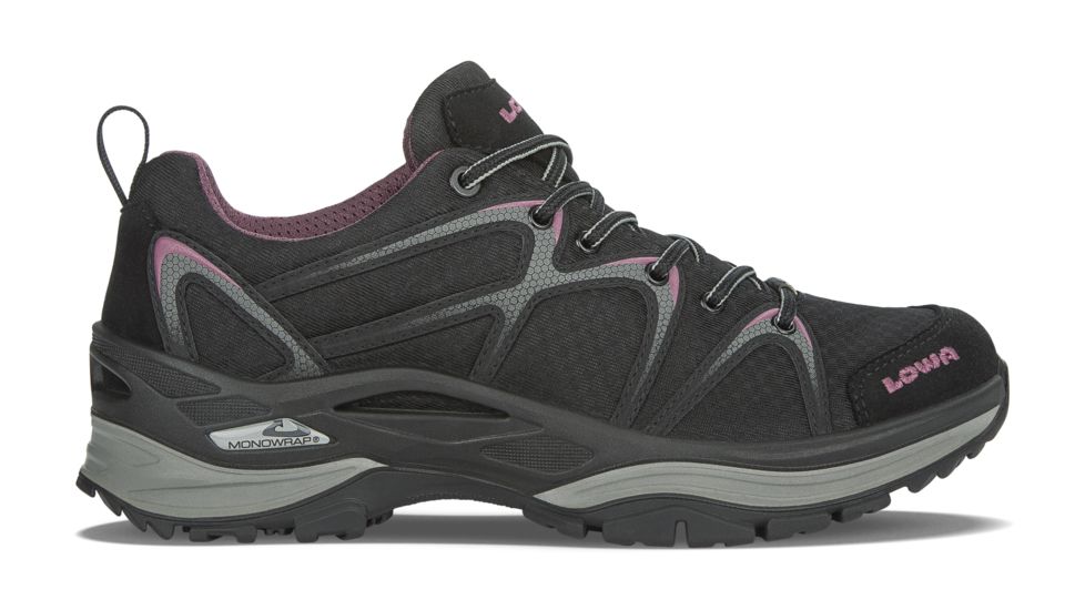 Lowa Innox GTX Lo Hiking Shoe - Womens, Black/Berry, 5.5, Medium, 3206069952-BLKBER-M055