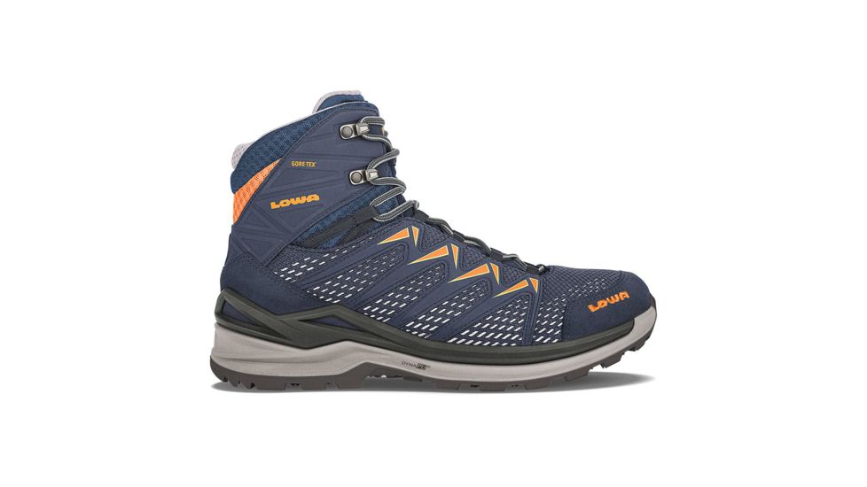Lowa Innox Pro GTX Mid Hiking Shoes - Men's, 10.5 US, Medium, Navy/Flame, 3107036957-NAVFLM-MD-10.5