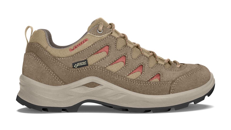Lowa Levante GTX Lo Hiking Boots - Womens, Taupe/Burgundy, Medium, 6, 3205614647-6