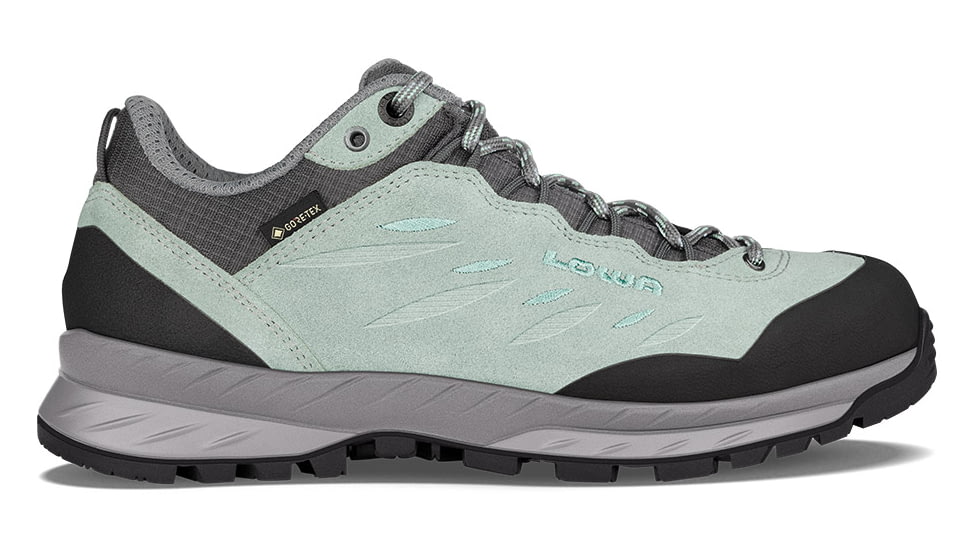 Lowa Delago GTX Lo Hiking Boots - Womens, Patina Green/Light Blue, 10.5, 2200937570-PGNLBU-M-10.5