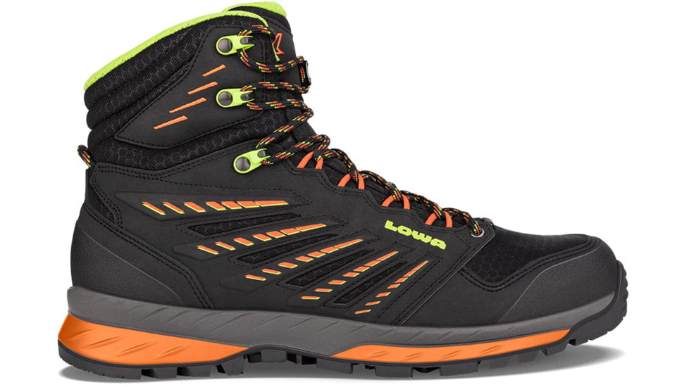Lowa Trek Evo GTX Mid Hiking Boots - Mens, Black/Flame, 14, 2107419960-BLKFLM-M-14