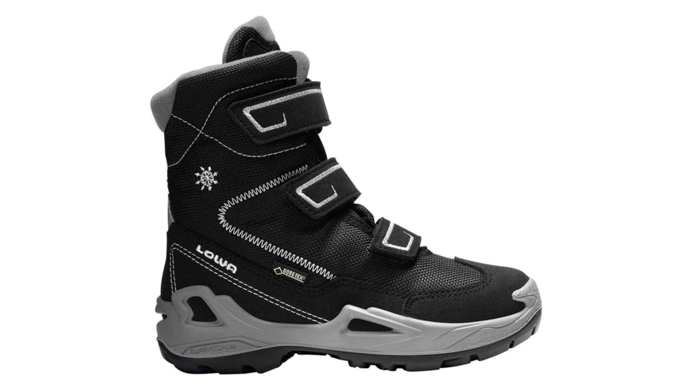 Lowa Milo GTX Hi Boot - Kids, Black/Light Gray, 39 EU, Medium, 6505409923-BLKLGY-M390