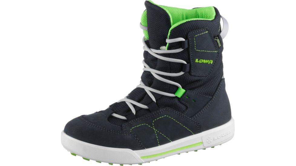 Lowa Raik GTX Mid Footwear Winter Boots - Unisex, Navy/Lime, Medium, 4, 3401156903-NM-MD-M350