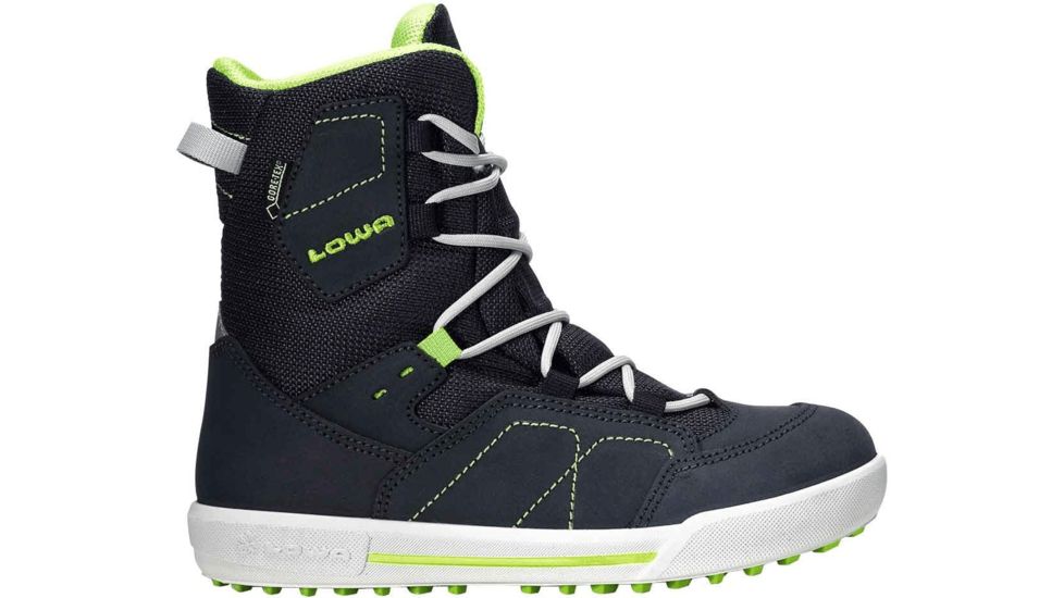 Lowa Raik GTX Mid Footwear Winter Boots - Unisex, Navy/Lime, Medium, 4, 3401156903-NM-MD-M350