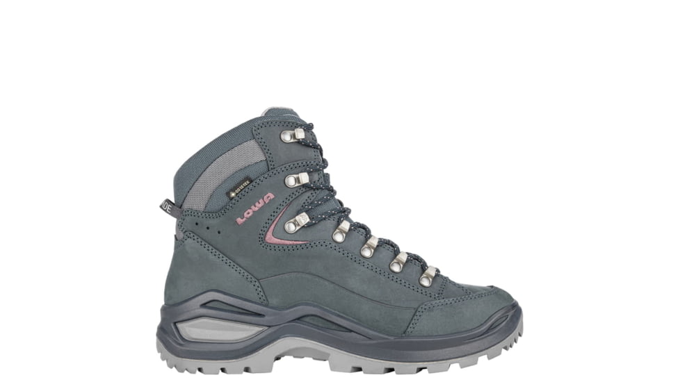 Lowa Renegade Evo GTX Mid Hiking Shoes - Women's, Steel Blue/Old Rose, 5.5, 197827012504