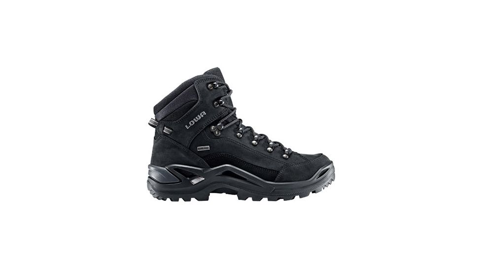 Lowa Renegade GTX Mid Hiking Shoes - Mens, Black/Black, Narrow, 8, 3109439999-BK-NW-8