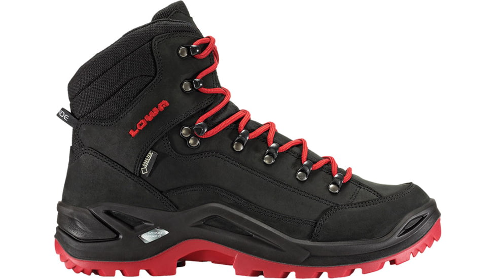 Lowa Renegade GTX Mid Hiking Boot - Men's-Black/Chili-Medium-9