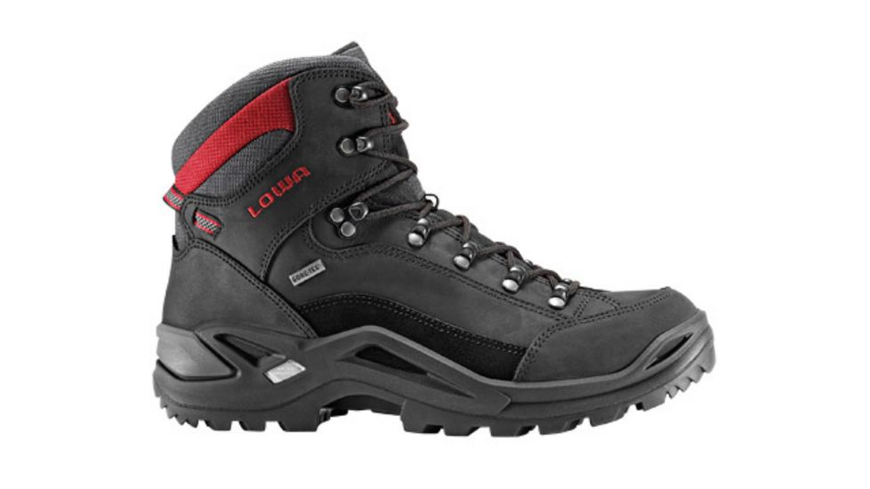 Lowa Renegade GTX Mid Hiking Boot - Men's, Black/Red, Medium, 9.5 US, 167867