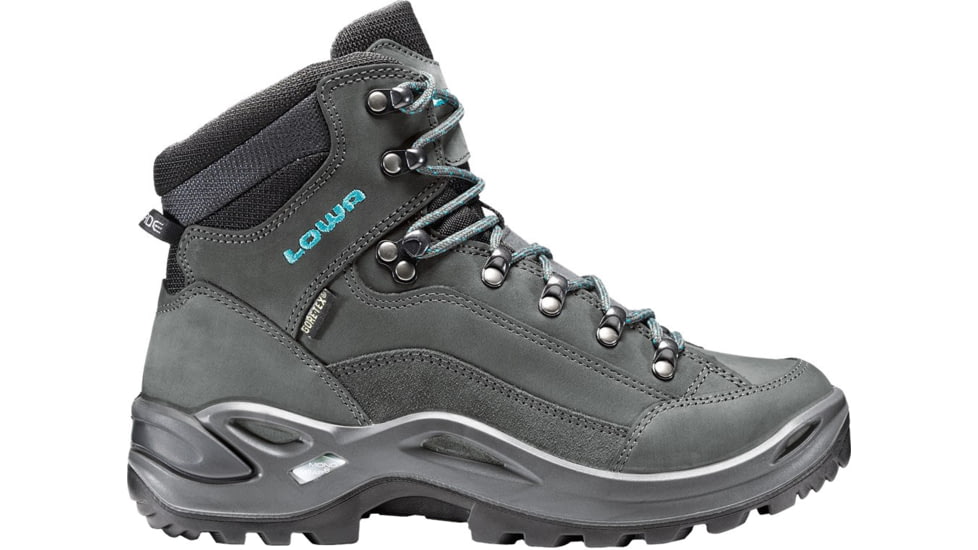 Lowa Renegade GTX Mid Hiking Shoes - Womens, Anthracite/Turquoise, Medium, 7